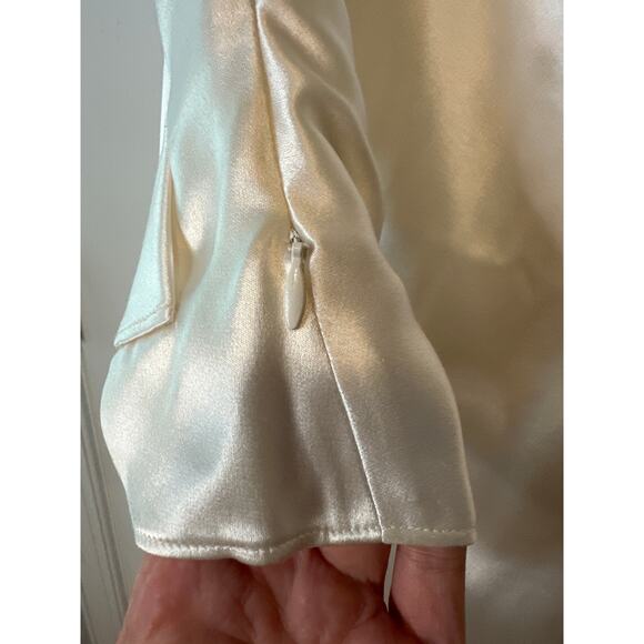 Galvan London NWT Ivory Silk Valencia Cold Shoulder Midi Dress Size 8 - Picture 13 of 15